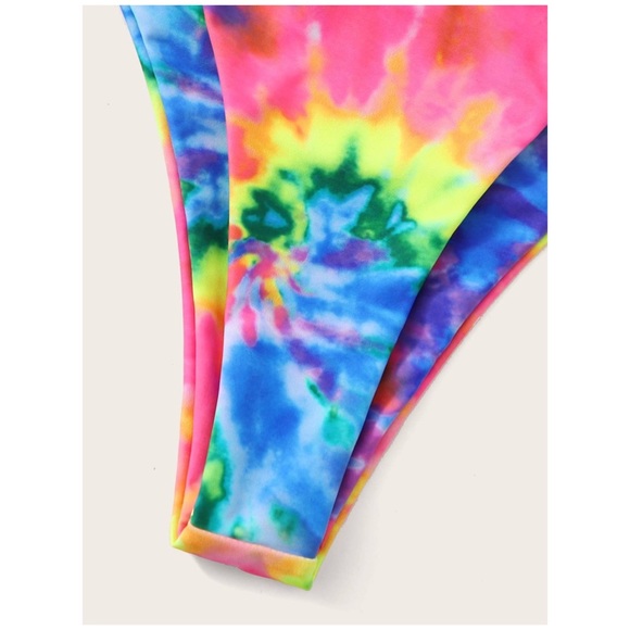 CLEARANCE Tie Dye Underwire High Cut Bikini Swimsuit - Picture 6 of 7